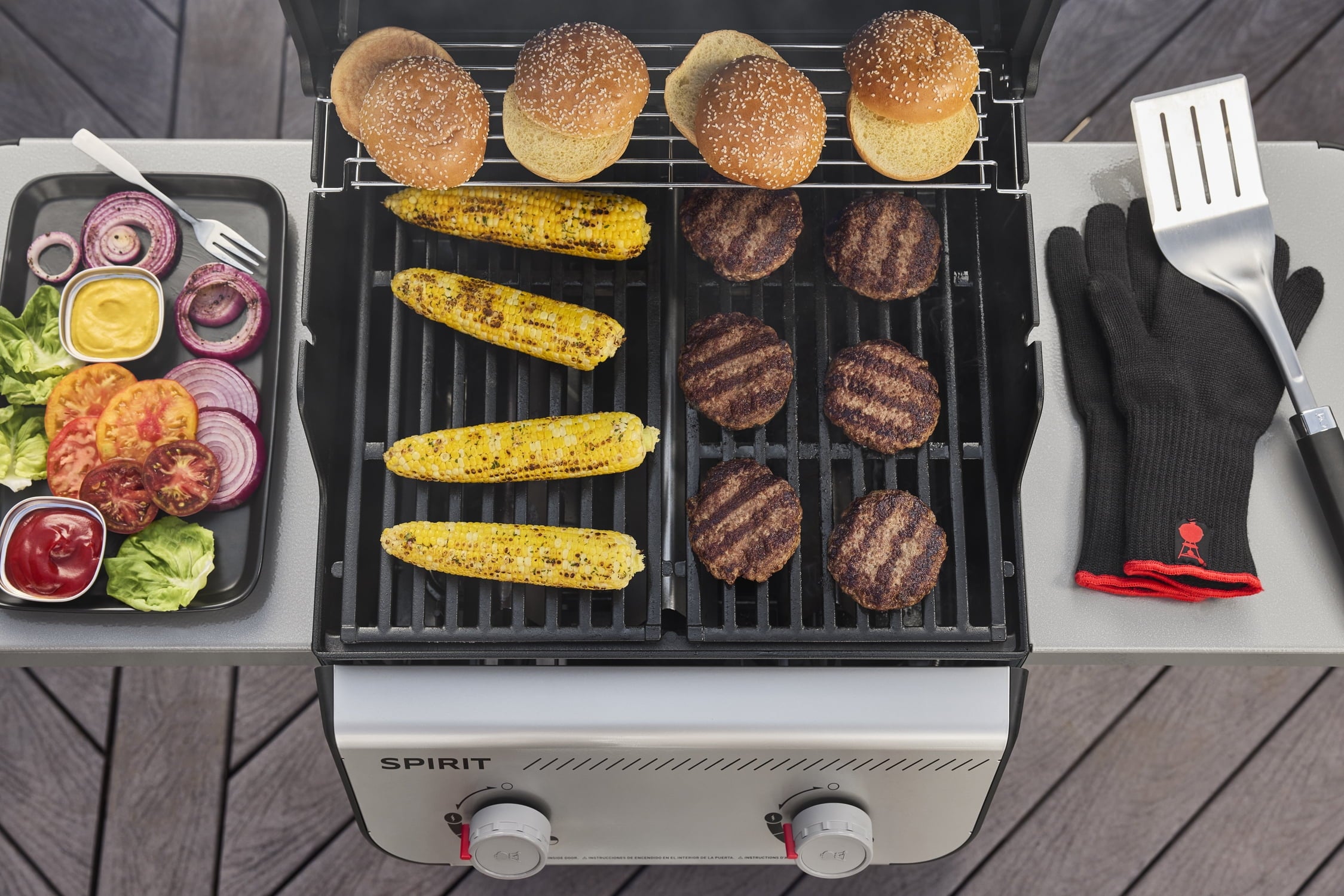 Weber Spirit Gas Grill, E-210 2 Burner Propane Gas Grill with Wheels, Black