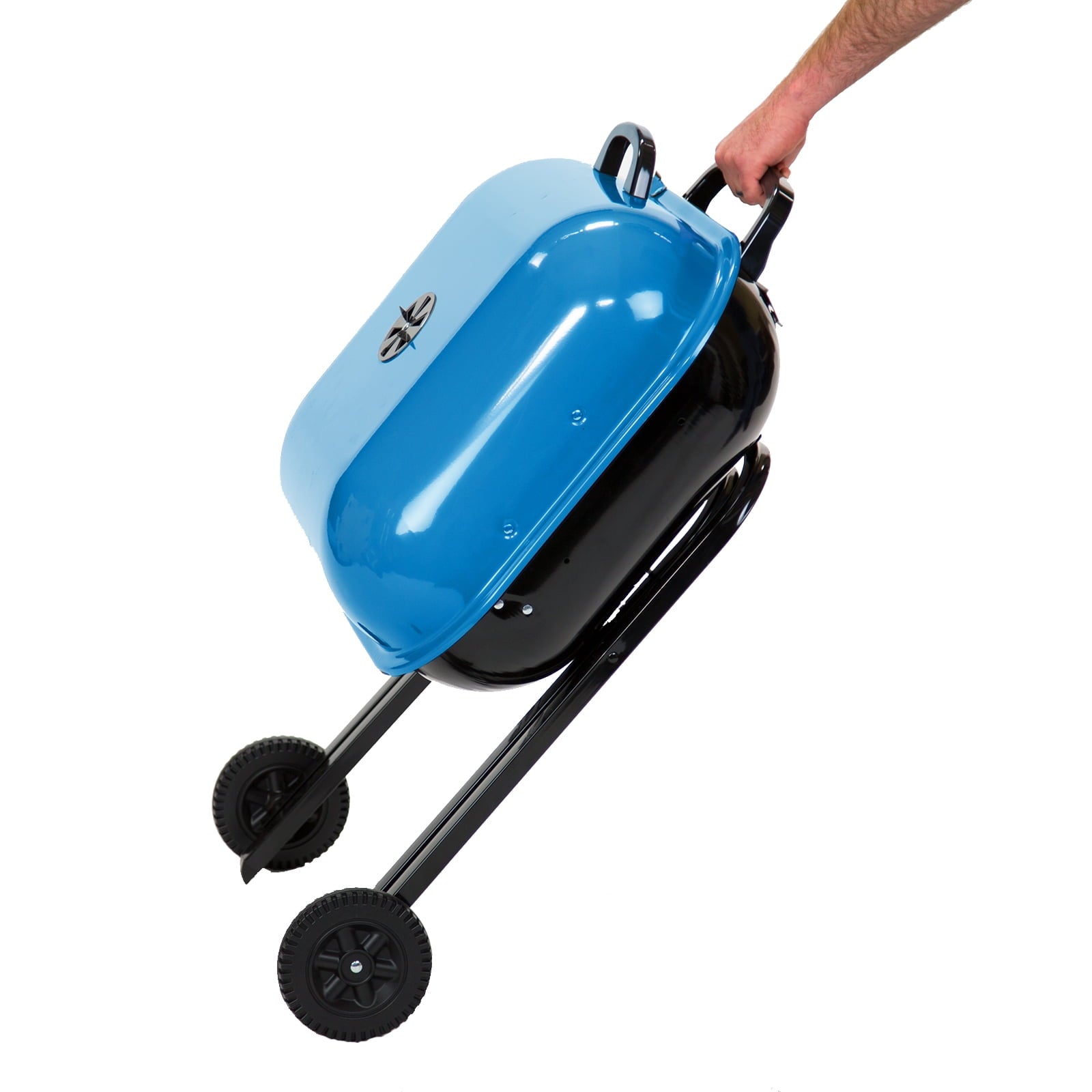Americana Walk-A-Bout, Original Square Charcoal Grill-100% Pre-Assembled Portable Steel, Blue