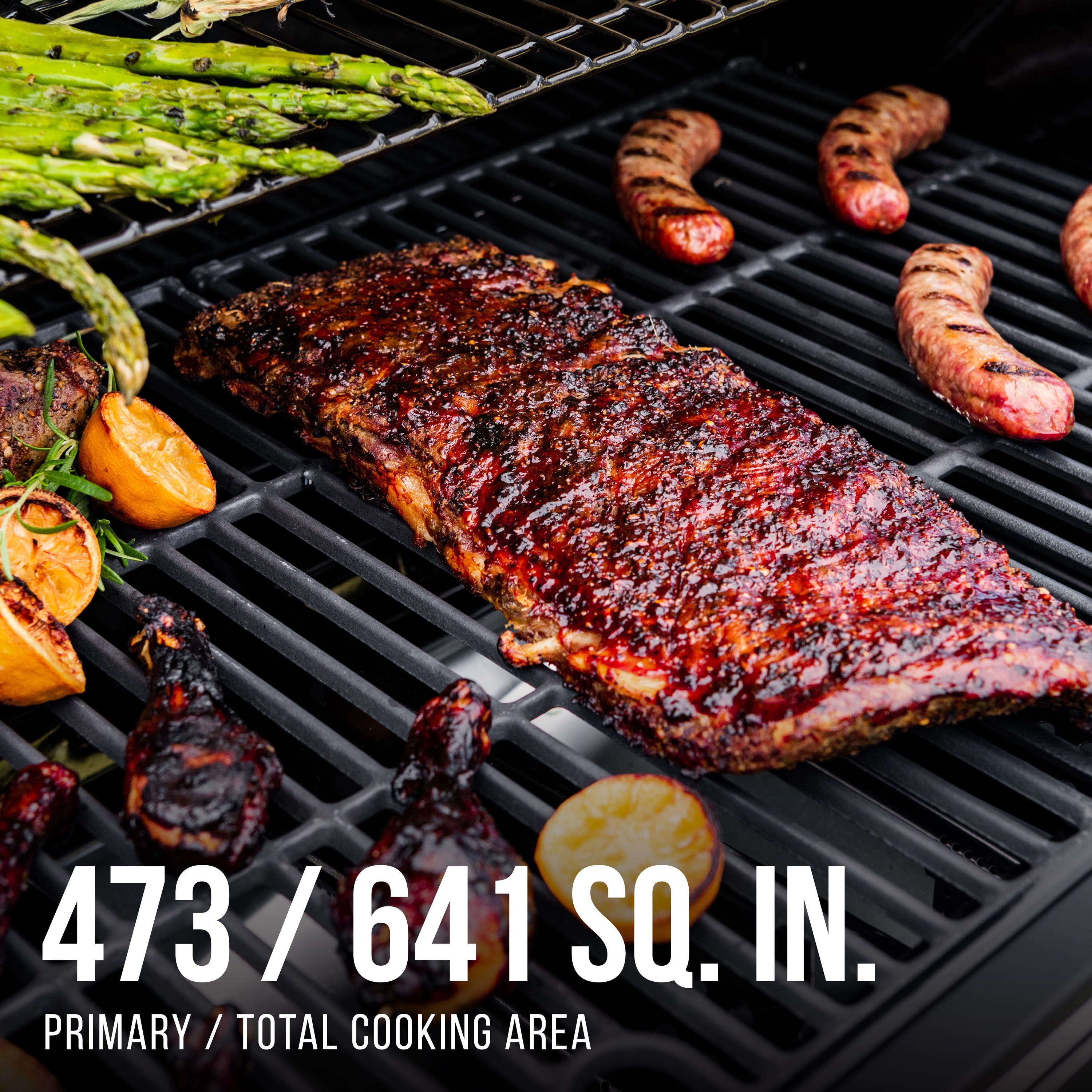 Expert Grill 5-Burner Propane Gas Grill with Side Burner, and Side Table, Stainless Steel