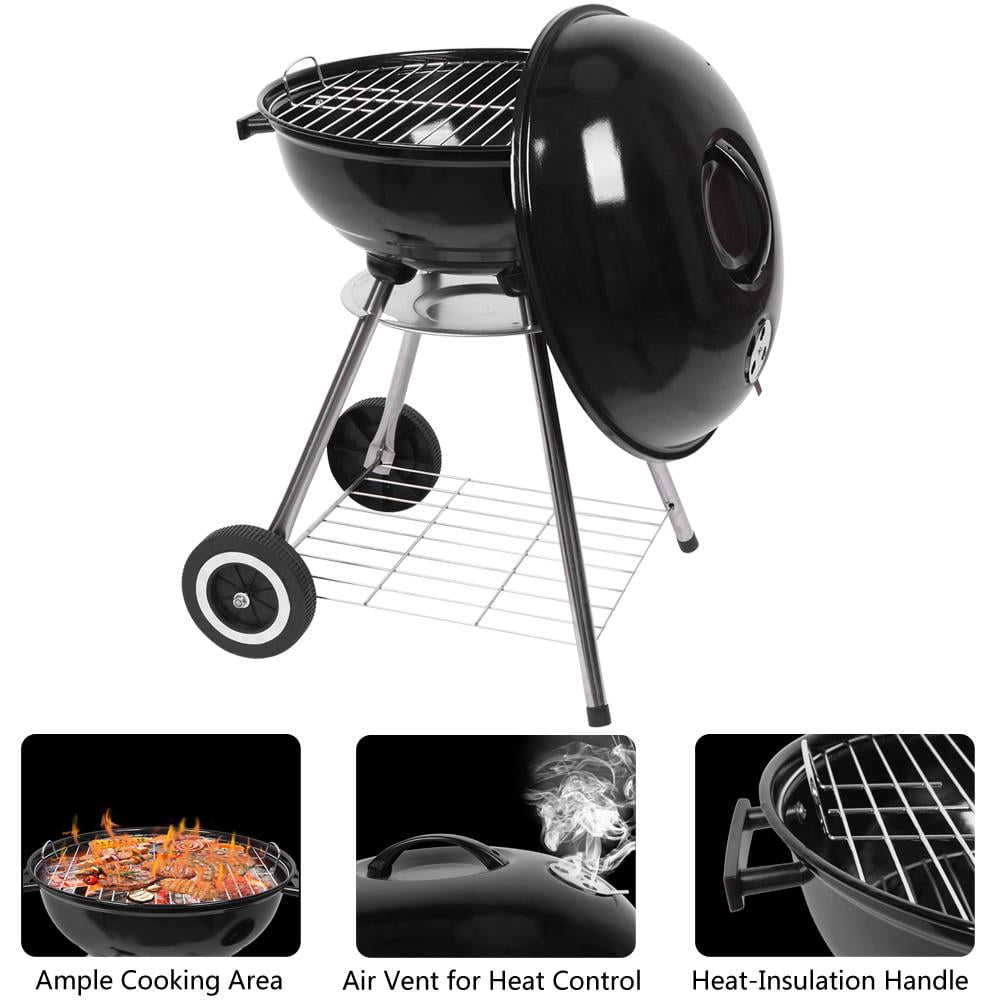 Ktaxon Portable Steel Charcoal Grill BBQ Grill Spherical Design Black
