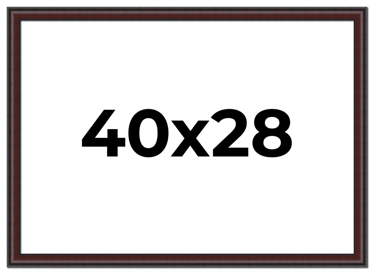 40x28 Bronze Brown Real Wood Picture Frame Width 1.25 inches | Interior Frame Depth 0.75 inches |