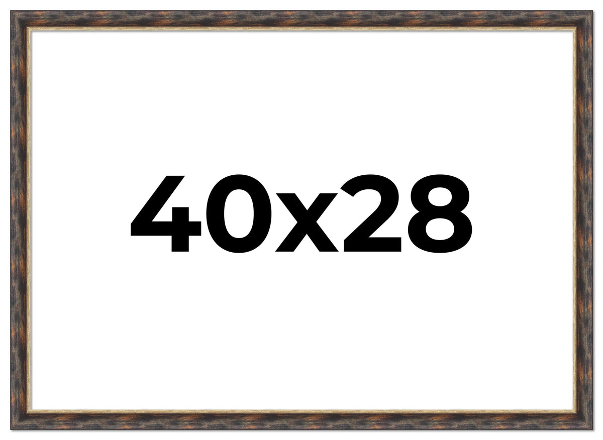 40x28 Bronze Brown Real Wood Picture Frame Width 1.25 inches | Interior Frame Depth 0.75 inches |