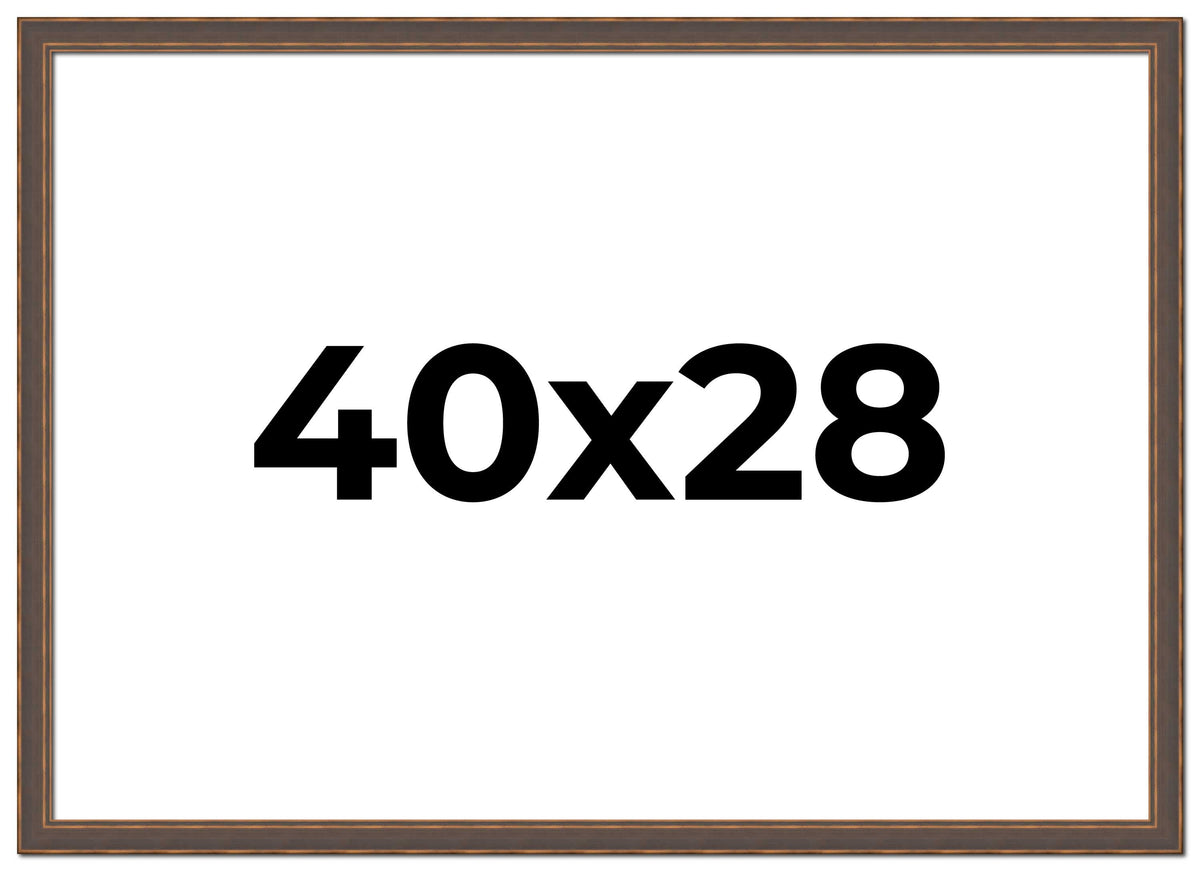 40x28 Bronze Brown Real Wood Picture Frame Width 1.25 inches | Interior Frame Depth 0.75 inches |