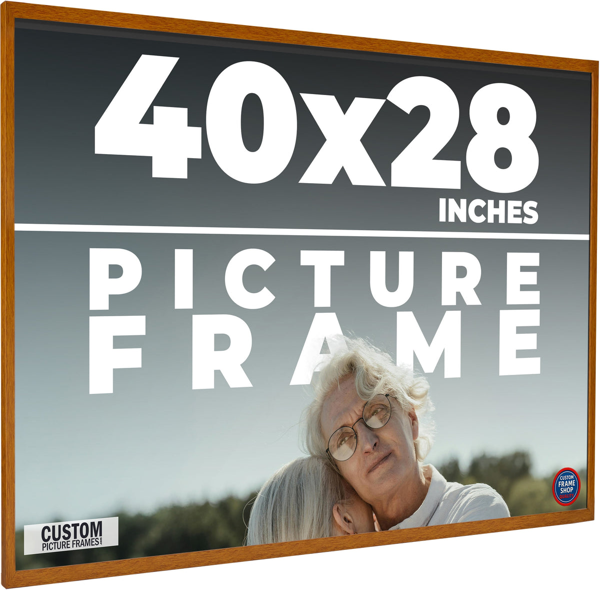40x28 Bronze Brown Real Wood Picture Frame Width 1.25 inches | Interior Frame Depth 0.75 inches |
