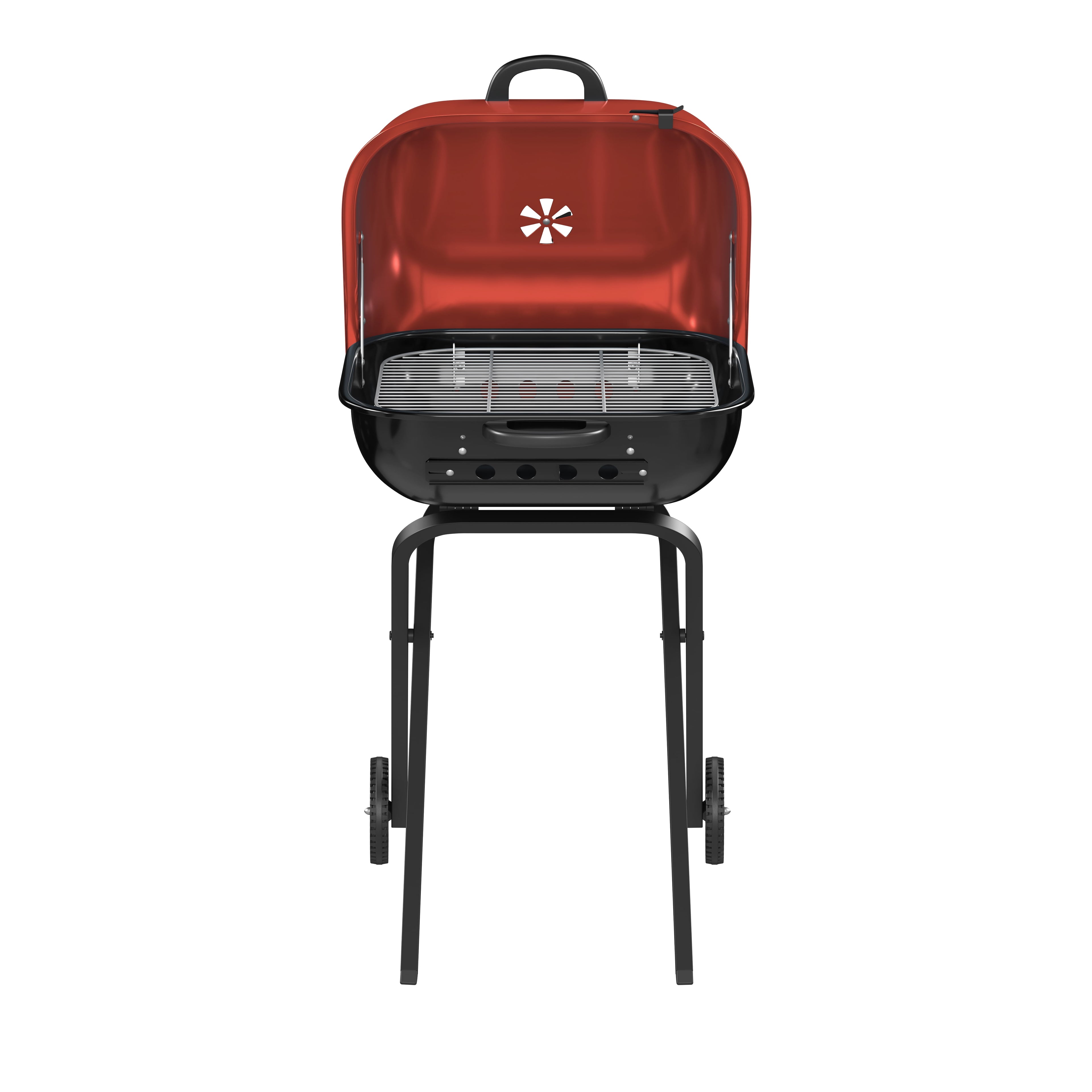 Americana Walk-A-Bout, Original Square Charcoal Grill-100% Pre-Assembled Portable Steel, Blue