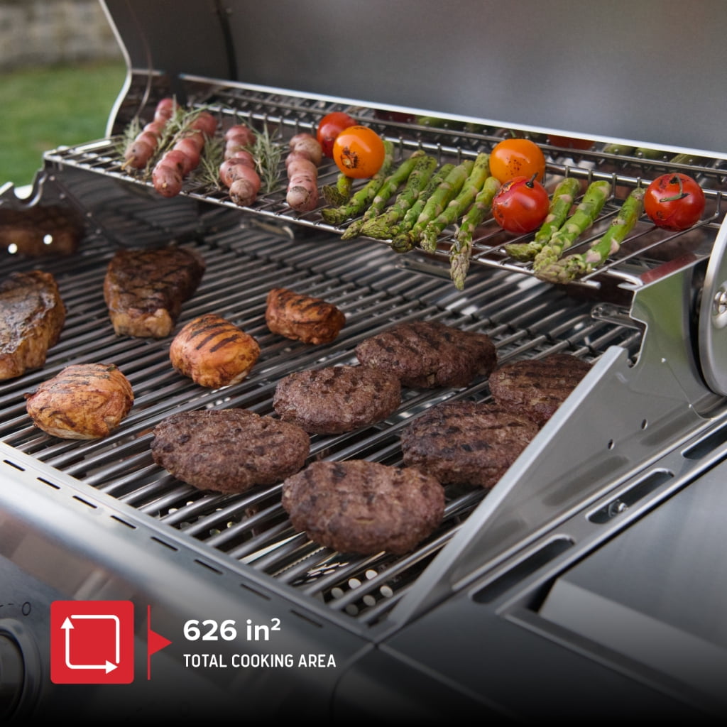 Nexgrill 4-Burner Propane Gas Grill with Side Burner, Stainless Steel Frame, 626 SQ In Total Cooking Space, 60,000 BTUs Output, BBQ Grill Perfect for Outdoor Gatherings - 720-0830H