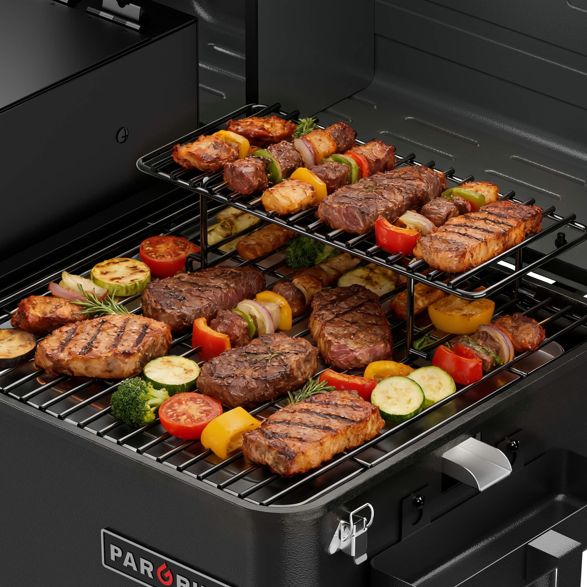 PARGRILL 271 sq.in Wood Pellet Grill & Smoker, Tabletop Portable BBQ Grill with Digital Control, for Camping, Tailgating, Patio & Backyard