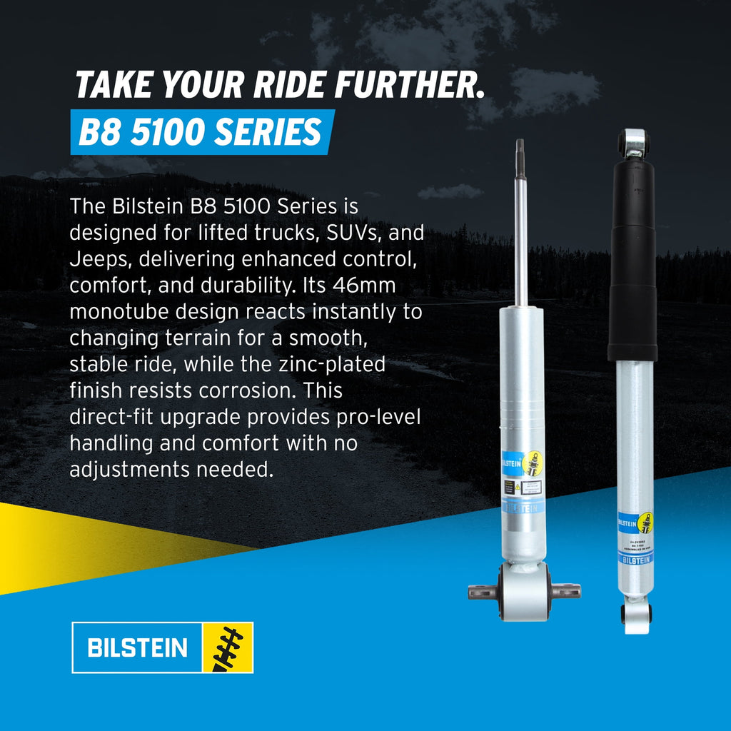 Bilstein Pair of Front B8 5100 Ride Height Adjustable Series Shocks Compatible with 2007-2013 Silverado / Sierra 1500 w/o Electronic Suspension Provides 0-1.75 Front Lift
