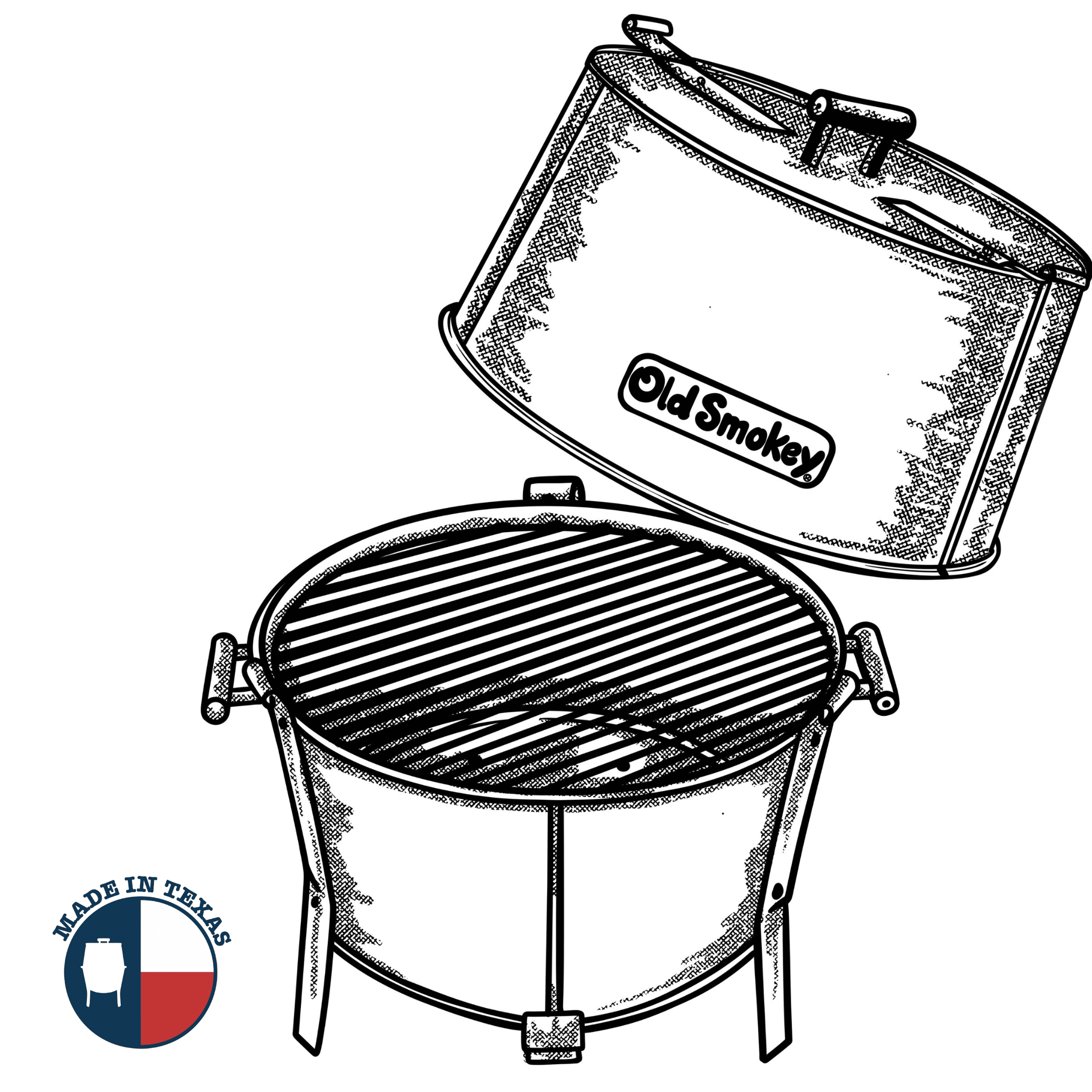Old Smokey 18 inch Portable Charcoal Grill, Durable Steel BBQ Grill