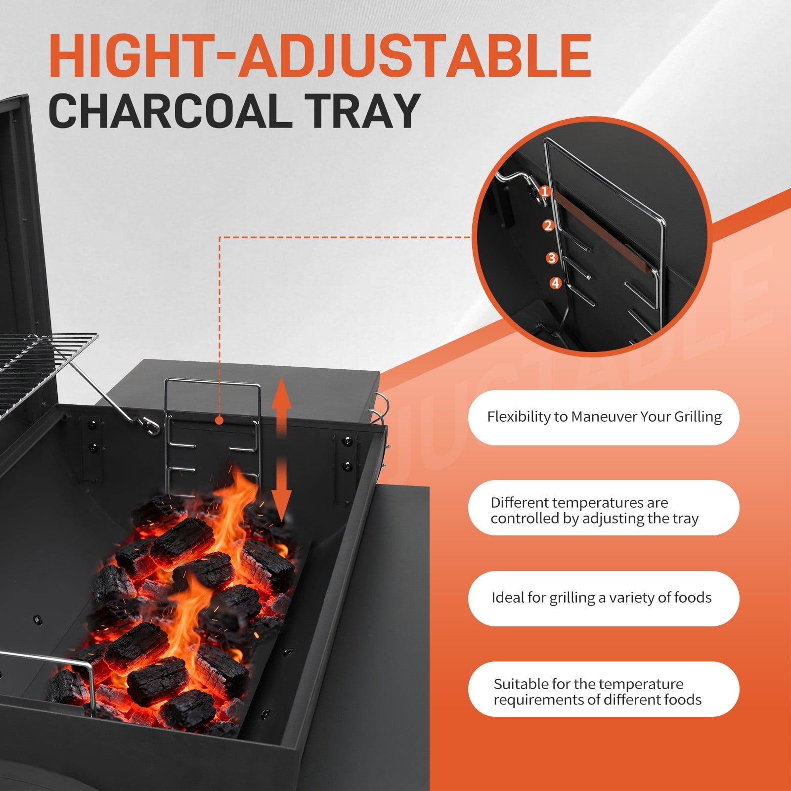Zimtown BBQ Charcoal Grill Outdoor Barbecue Pit with Offset Smoker for Outdoor Cooking