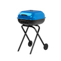 Americana Walk-A-Bout, Original Square Charcoal Grill-100% Pre-Assembled Portable Steel, Blue