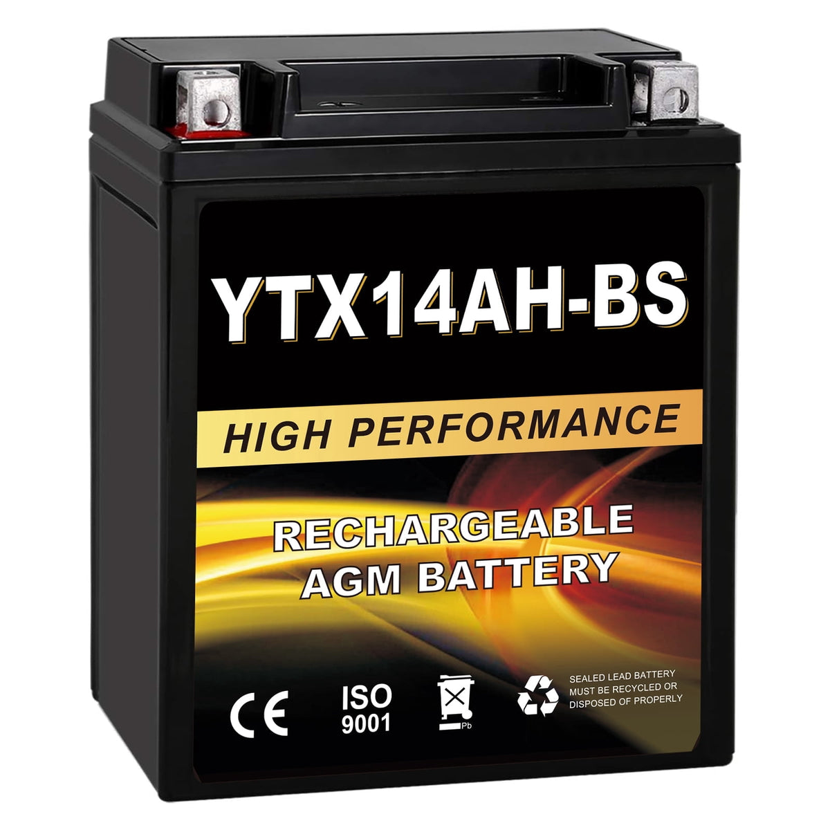 Anlibatt YTX14-BS Motorcycle Battery 12V 12Ah 200CCA Rechargeable Sealed Batteries Powersport Replacement for ATV, Scooter, Jet ski, Dirt Bike