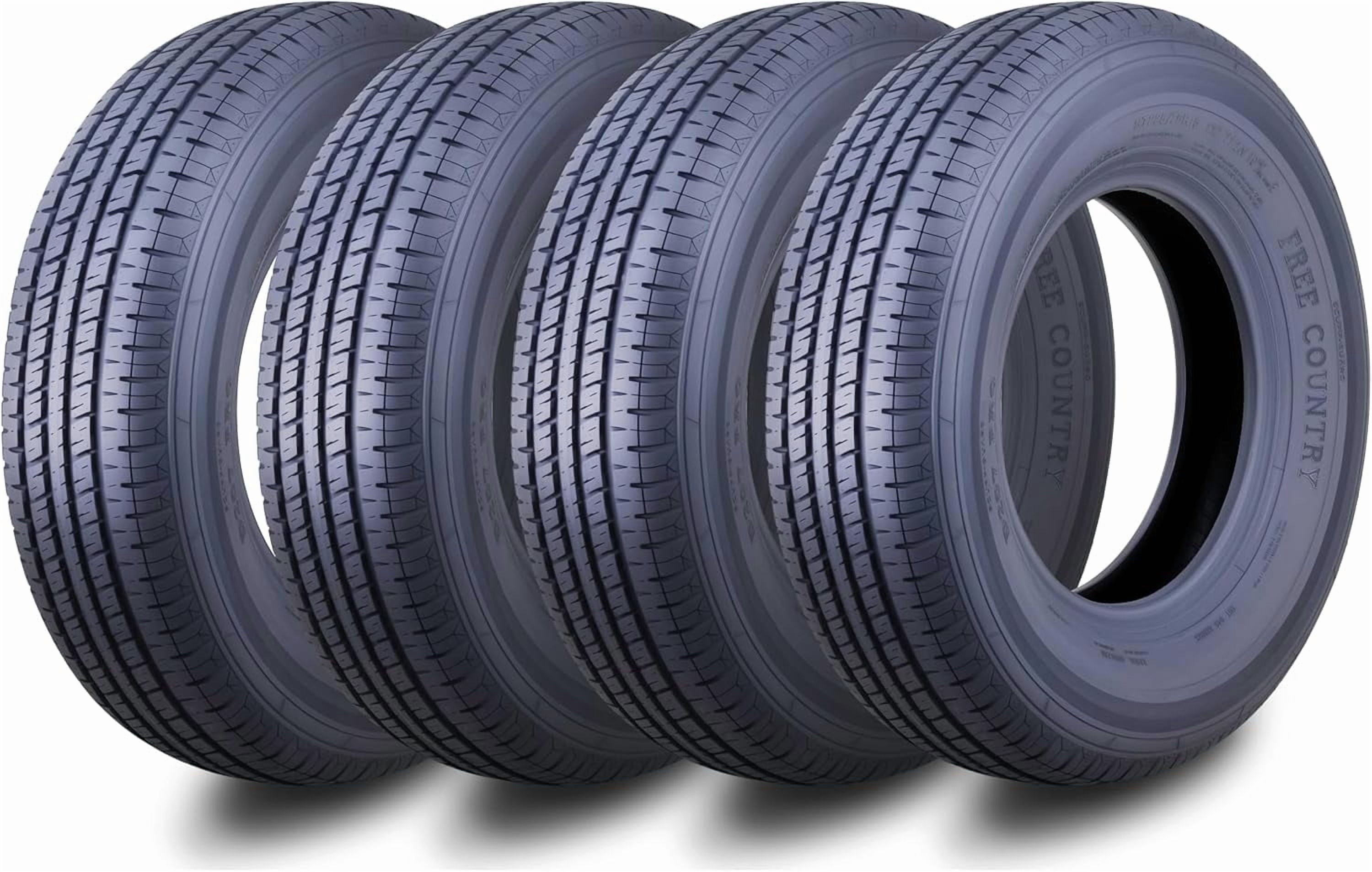 Free Country ST 205/75R15 8 Ply /Load Range D w/Scuff Guard Trailer Tires, Set of 4