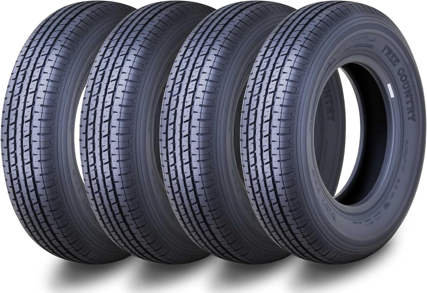 Free Country ST 205/75R15 8 Ply /Load Range D w/Scuff Guard Trailer Tires, Set of 4