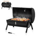 Walchoice Tabletop Charcoal Grill with Thermometer & Chimney, Small Portable Barbecue Grill for Outdoor Cooking Camping Picnic Backyard Beach - Black