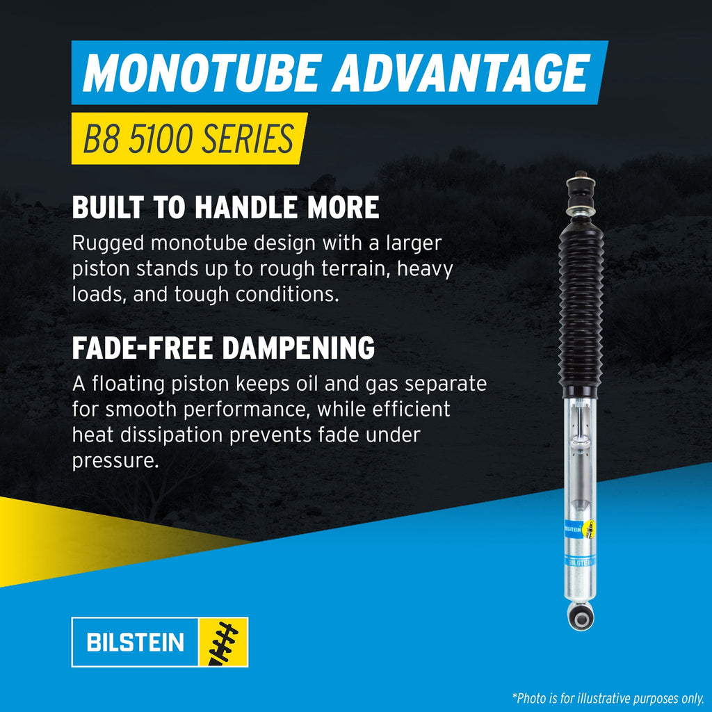 Bilstein Set of Front and Rear B8 5100 Series Shocks with Steering Stabilizer Compatible with 2011-2016 Silverado / Sierra 2500 / 3500 HD with 1.5 Front & 0-1 Rear Lift
