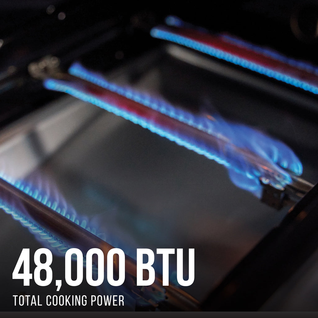 Expert Grill, 4-Burner Propane Gas Grill with Side Table and Wheels, Stainless Steel