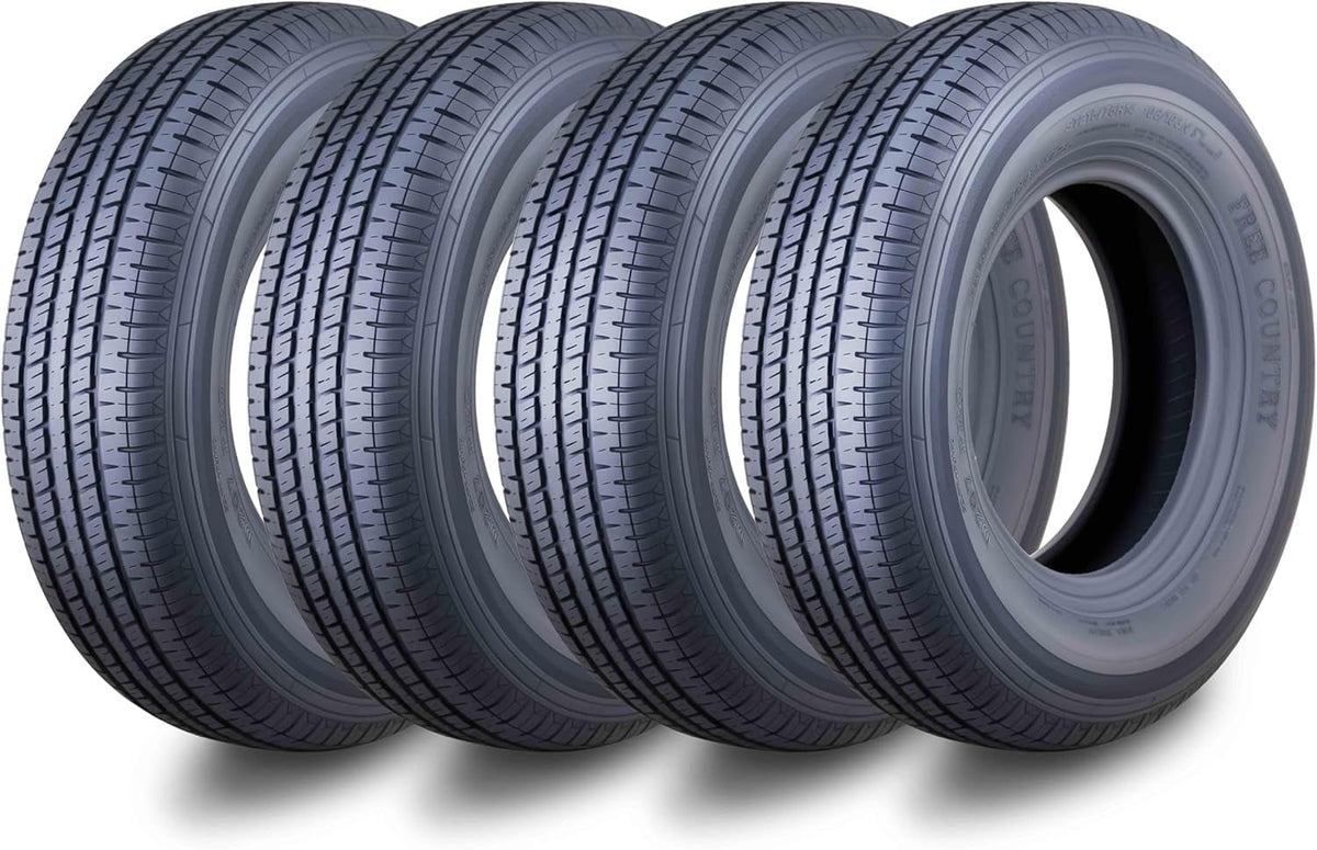 Free Country ST 205/75R15 8 Ply /Load Range D w/Scuff Guard Trailer Tires, Set of 4