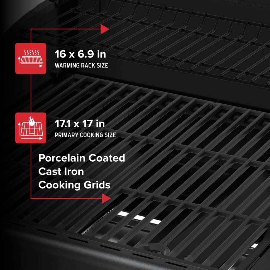 Nexgrill Deluxe 2-Burner Gas Grill with 401 SQ In Grate, 28000 BTUs, Stainless Steel Control Panel & Foldable Side Table, Propane BBQ Grill for Outdoor Cooking, Patios, Backyards and More -720-0864RA