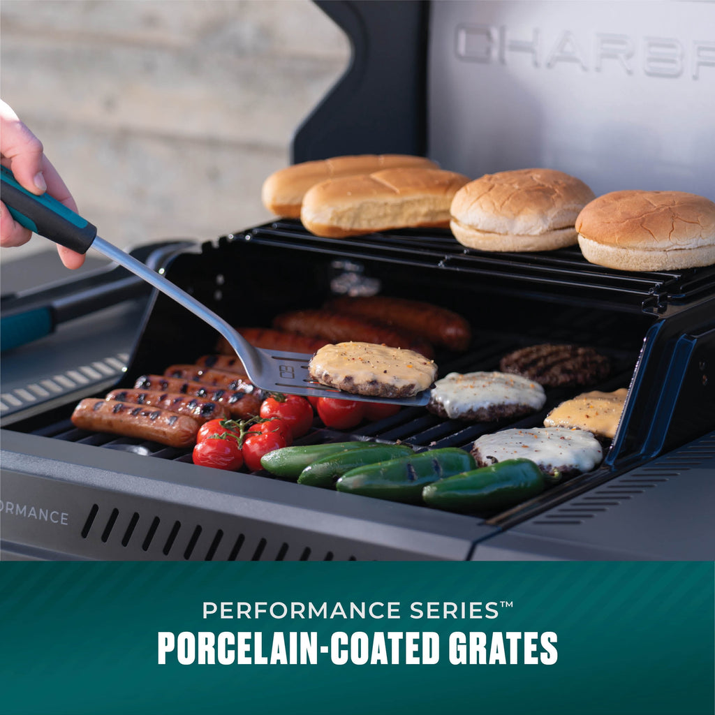 Charbroil Gas Grill, Performance Series FlavorMax 4 Burner Grill with Side Burner, Black
