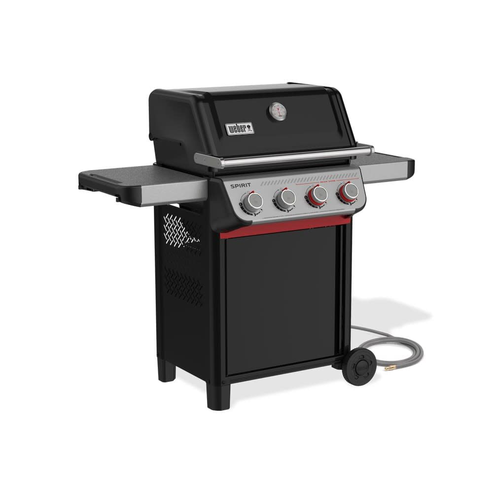 Weber Spirit Gas Grill, E-425 4 Burner Propane Gas Grill with Wheels, Black